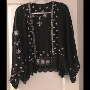 EUC Olivaceous Black embroidered Duster.          Size S/M